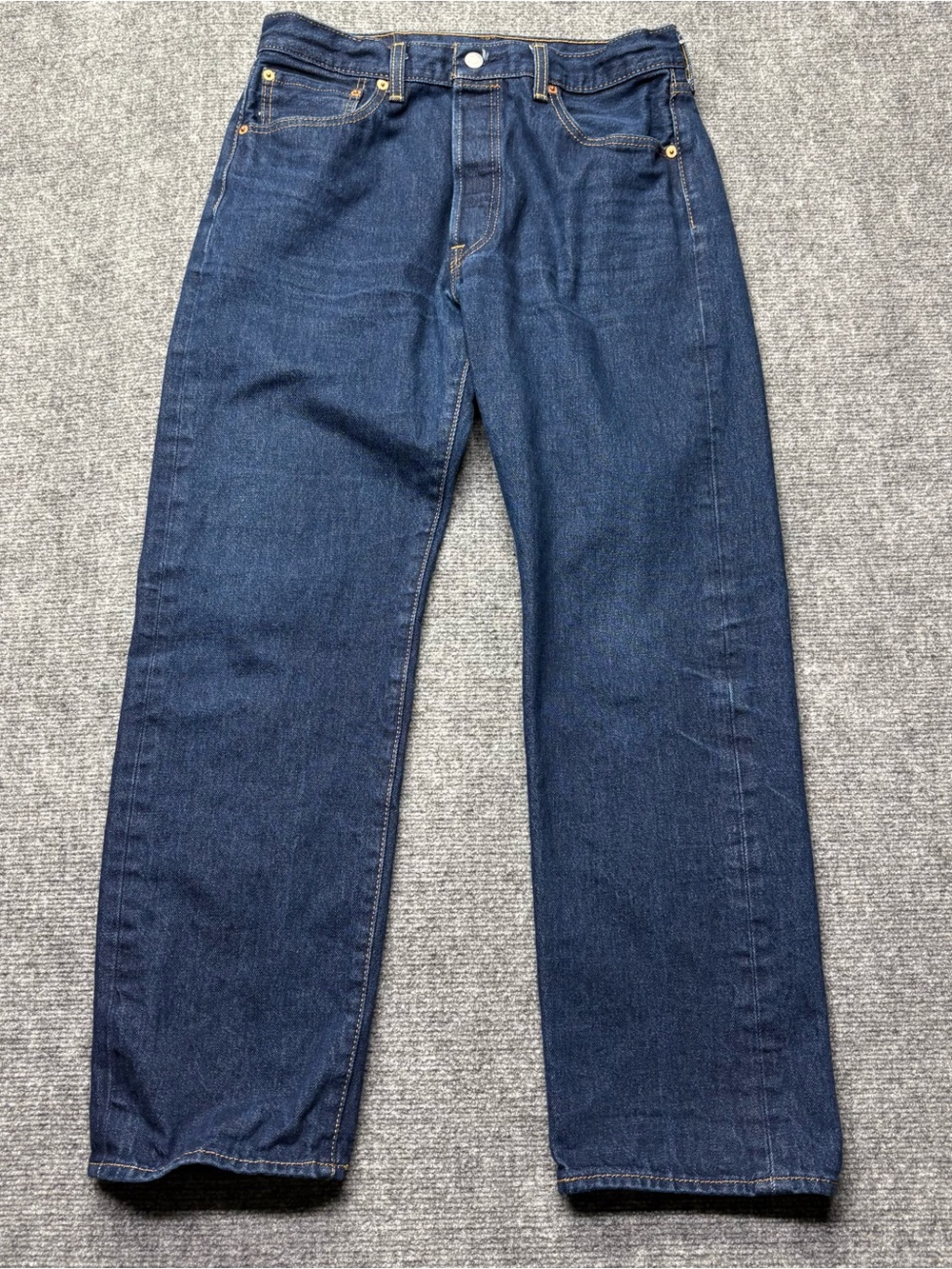 Levis 501 Jeans Mens 30x29 Blue Straight Button Fly 100% Cotton Denim Dark Wash